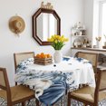 thumbnail image 3 of Blue Fall Pumpkins Table Cloth Waterproof Tablecloths, Maple Leaf Tree Thanksgiving Autumn Tablecloth Dining Table Cover for Kitchen Party Tabletop Outdoor, Square Tablecloth 60x60 Inch, 3 of 9