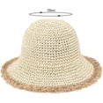 thumbnail image 5 of Kukuzhu Women Floppy Cloche Straw Hat Wide Brim Straw Bucket Hat Sun Protection Bowler Cap UPF 50+ Beach Sun Cap, 5 of 5