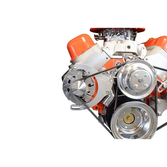 ICT Billet BBC Billet Alternator Bracket Adjustable LWP Low Mount Big Block Chevy Long Kit 551496