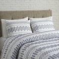 thumbnail image 3 of INK+IVY King/Cal King Rhea 3-Piece Cotton Jacquard Comforter Mini Set, Off-White/Navy, 3 of 11