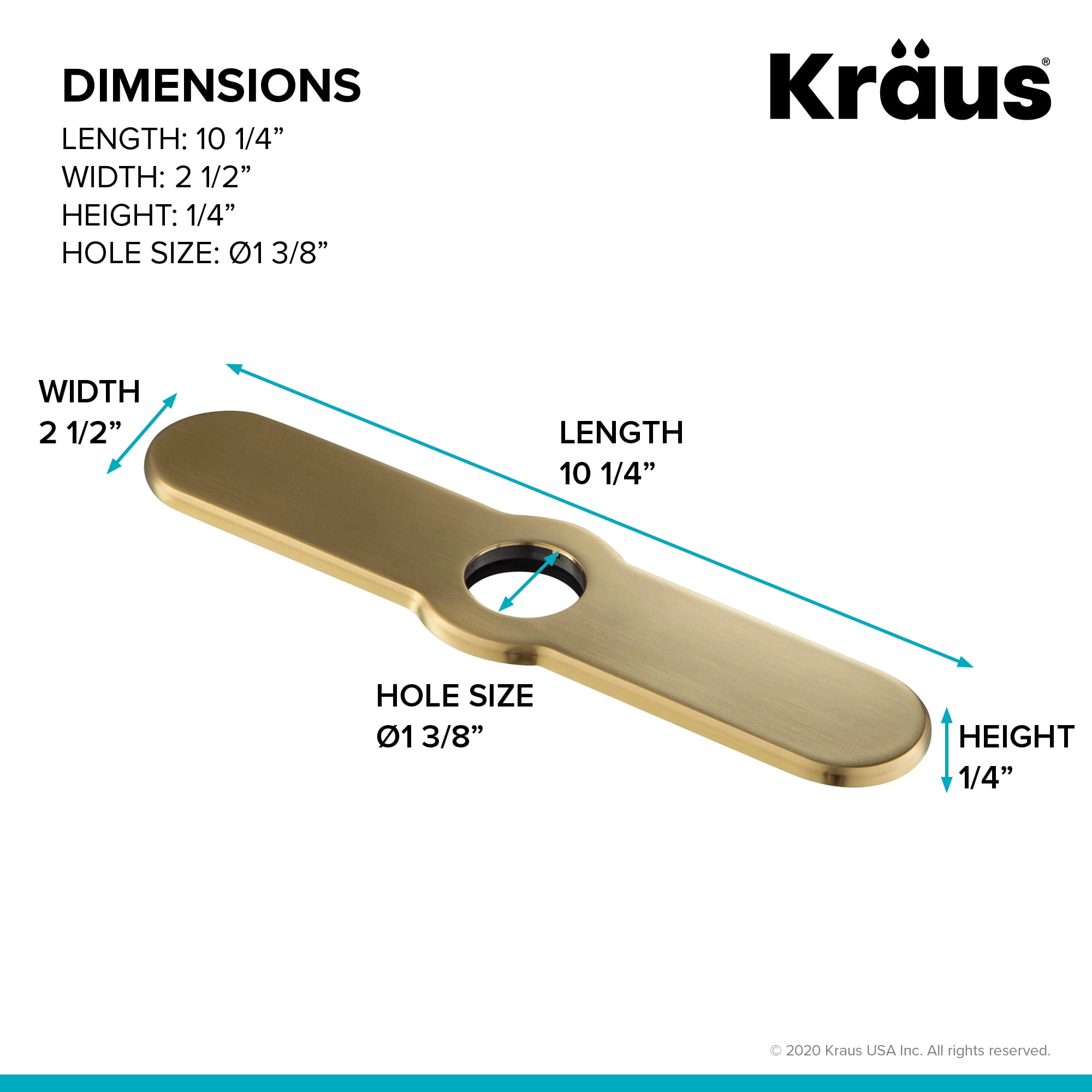 10-inch Deck Plate for Kitchen Faucet in Brushed Brass