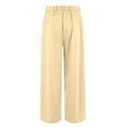 thumbnail image 6 of bbyeadc Women's Work Pants Plus Size Wide Leg Dress Pants Womens High Waisted Straight Business Trousers 4x 5x Dressy Solid Color Slacks with Pockets, Khaki S, 6 of 9