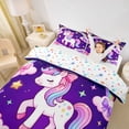 thumbnail image 3 of Erosebridal Kawaii Unicorn Kids Twin Bedding,Cute Bowknot Kawaii Stars Rainbow Duvet Cover Set For Girls,Reversible 2-Piece,No Comforter, 3 of 6