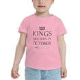thumbnail image 2 of Kings Are Born In October Funny Toddler T-Shirts for Boys Girls (Pink, Youth S), 2 of 5