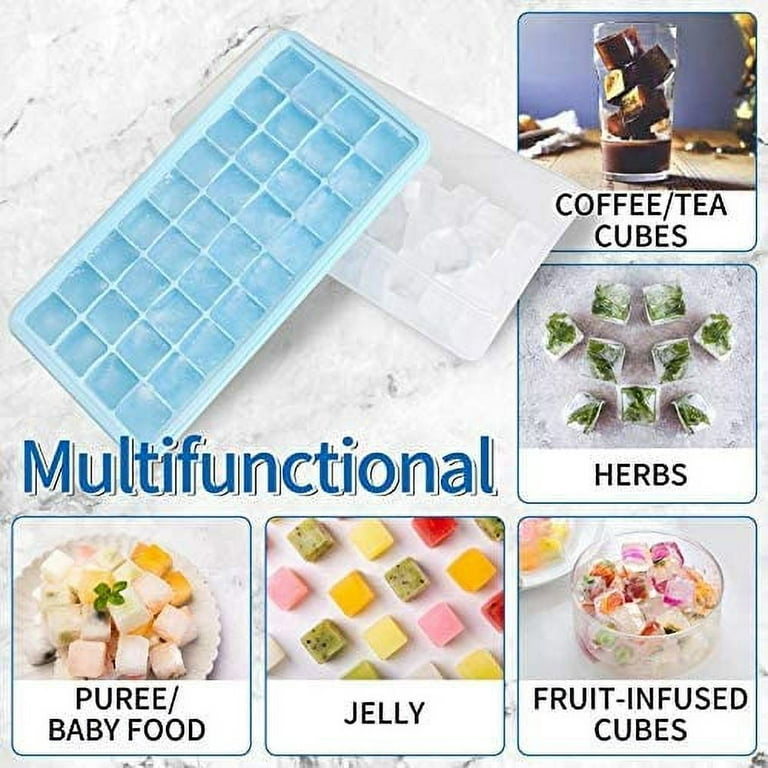 Ice Cube Tray with Lid and Bin for Fruit Ice Box Ice Cube Maker for Yogurt  Fruits Jams Bourbon Reusable Freezer Ice Tray - AliExpress