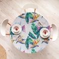 thumbnail image 4 of Ambesonne Tropical Fitted Round Tablecloth, Triangle Paradise Flower, 40"- 44" Diameter, Sea Green and Dark Teal, 4 of 5