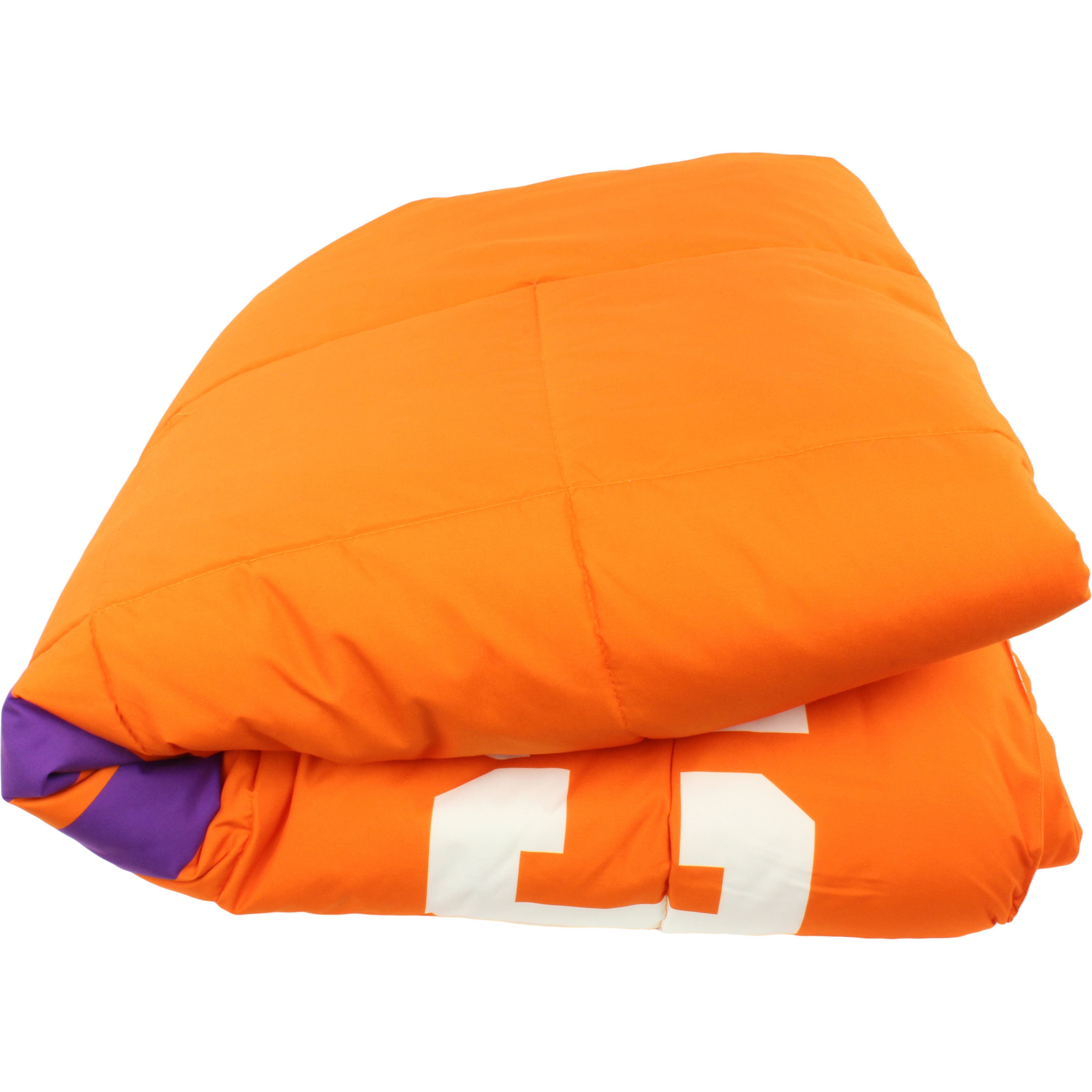 Clemson Tigers Reversible Big Logo Soft and Colorful Comforter, Queen