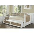 thumbnail image 3 of Desert Fields Melanie Wood and Cane Twin Daybed with Trundle, White, 3 of 5