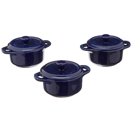 

Staub Mini Round Cocotte Set of 3 Dark Blue 0.25 qt. - Dark Blue