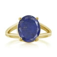 thumbnail image 2 of Gem Stone King 18K Yellow Gold Plated Silver Blue Lapis Ring for Women (4.00 Cttw, Gemstone Birthstone, Oval 12X10MM, Available in Size 5,6,7,8,9), 2 of 5