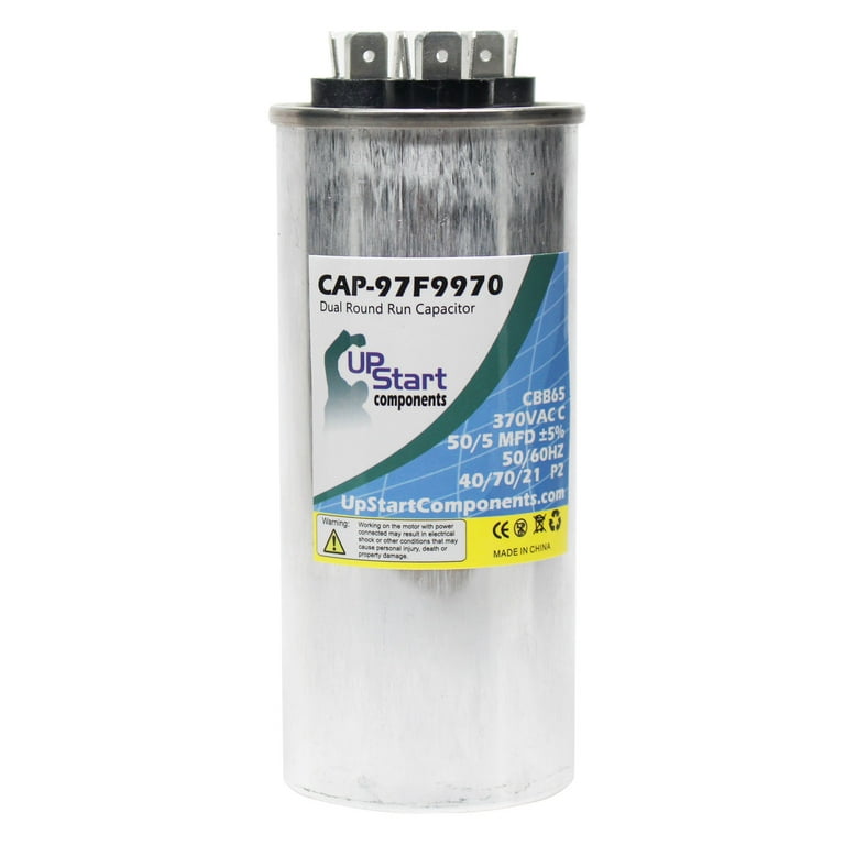 50/5 MFD 370 Volt Dual Round Run Capacitor Replacement for Lennox 