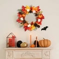 thumbnail image 5 of YIMWNYI Halloween Wreath Pumpkin Ring, Fall Decor, Indoor Outdoor Decoration, Thanksgiving Wall Hanging, Multicolor Maple Leaves and Berries, Seasonal Home Decor, 5 of 6