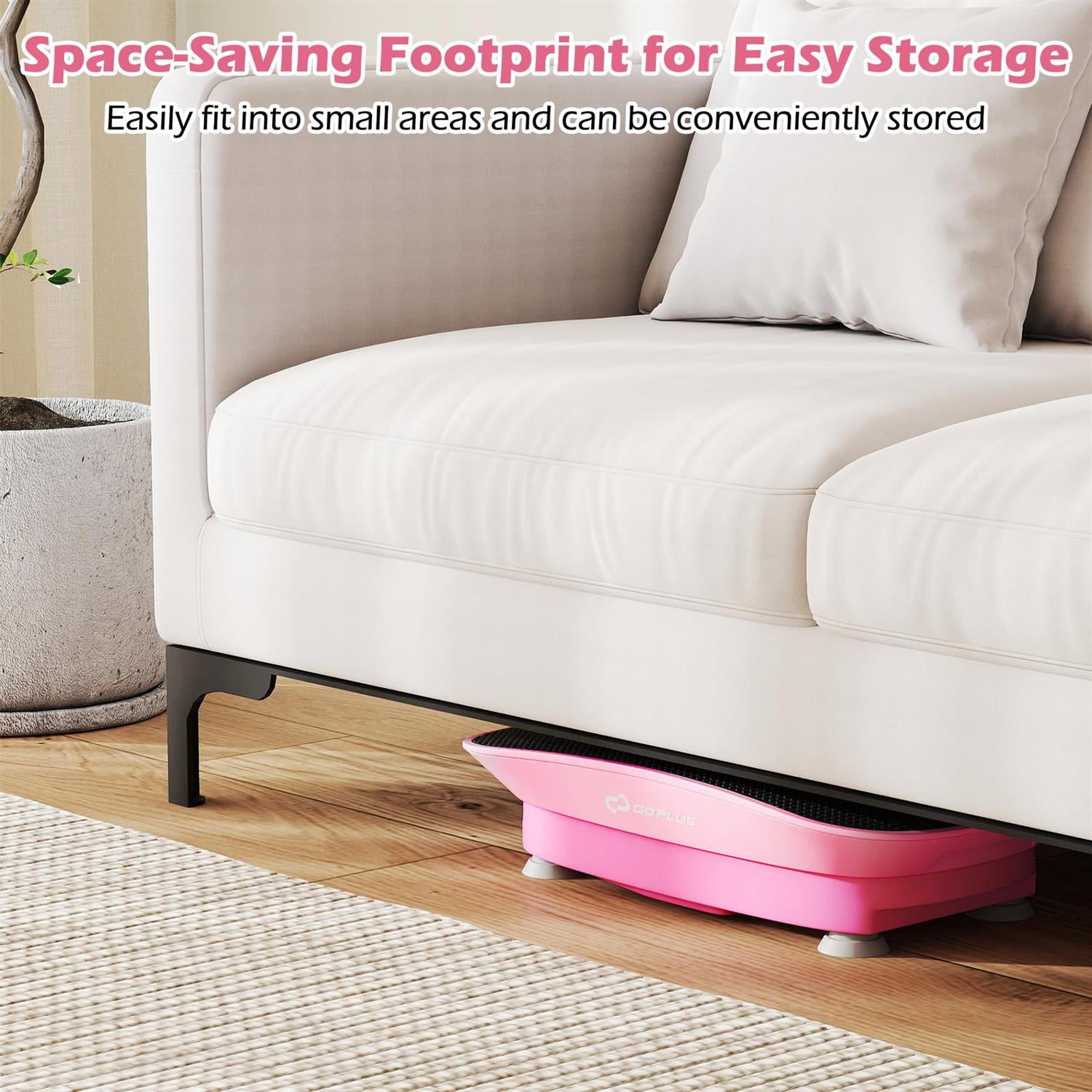 Spaco Home Fitness Vibration Plate Exercise Machine, Full-Body Training, 10 Speed Intensities for Home Gym, Pink