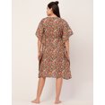 thumbnail image 4 of Moomaya Sleepwear, Printed Kaftan For Women, V-Neck Cotton Caftan Sleep Dress, 4 of 8