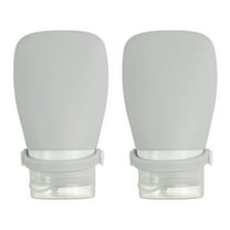 2 Pcs 2 oz Silicone Squeeze Bottle, Refillable Travel Bottles Leak Proof Containers for Toiletries, Gray