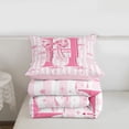 thumbnail image 5 of Erosebridal Pink Letter H Monogrammed Full Size Comforter Sets,Dreamy Princess Bowknot Bedding Sets For Girls Kids,Pink Reversible,3-Piece, 5 of 7