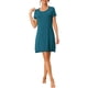 thumbnail image 2 of INSPIRE CHIC Camisón de Mujer de Manga Corta con Volantes, Vestido de Noche, Ropa de Casa, Camisones XL Azul Pavo Real, 2 of 6