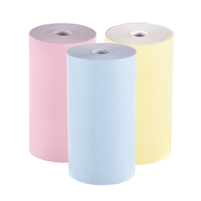 Graflsoa Aibecy 3-Pack Multicolor Thermal Paper Rolls (57x30mm) for Label Printers - Yellow, Blue, Pink (Compatible with OS2093)