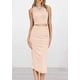thumbnail image 2 of Conjunto de 2 Piezas para Mujer PRETTYGARDEN Vestido Bodycon Midi con Abertura en Albaricoque Talla S, 2 of 8
