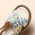 thumbnail image 5 of breaise Girls Sandals Open Toe Cute Flats Dress Sandals Cross Strappy Summer Glitter Shoes Toddler/Little Kid/Big Kid, 5 of 6