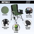 thumbnail image 2 of BN-LINK Oversized Folding Camping Chair, Heavy Duty Support 400 Lbs Portable Padded Arm Chair with Cup Holder and Side Pocket, for Beach, Fishing, Outdoor Activities, 2 of 6