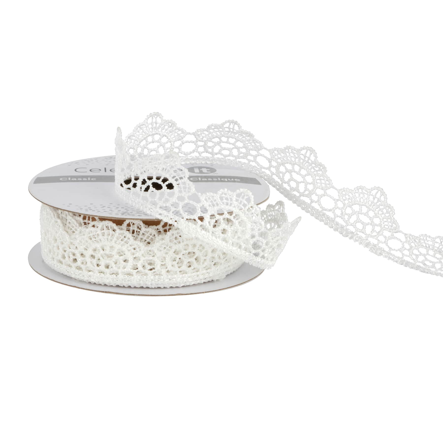 12 Pack: 7/8" x 2yd. Lace Scallop Ribbon by Celebrate It