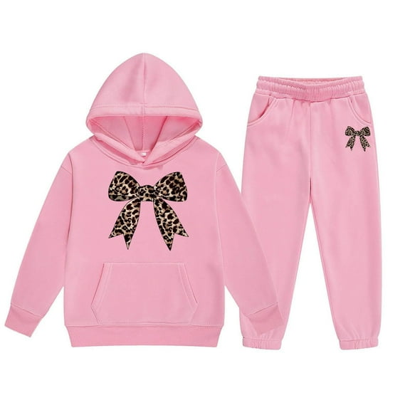 Gaexia Girls Fall Clothes ,Girls Hoodie and Joggers Set Stylish Winter Outfit Comfy Casual Kids Clothes for Toddler to Teen with Print