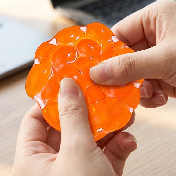 2026 new Stress Ball Squishy, Stress Ball, 3 in Diameter, Crunchy Stress Ball, Sensory toys for with Autism, Water Beads for , Orange Finish, 1 Pc