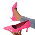 thumbnail image 5 of Women's Mid Kitten Heel Pumps Classic Fashion Dress Pumps Simple Heeled Shoes for office Work Size 36-43 Hot Pink, 5 of 5