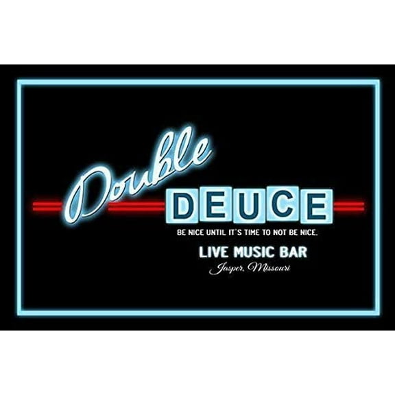 Double Deuce, Roadhouse bar A4 Metal Aluminum Sign Size: 16 x 12 Inches