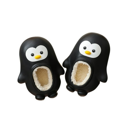 

Rotosw Adult Kids Fuzzy Slipper House Slippers Plush Lined Warm Shoes Cute Bedroom Home Shoe Indoor Non-slip Black 11C