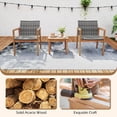 thumbnail image 4 of Gymax 3 Pieces Outdoor Furniture Set Acacia Wood Frame Sofa Set w/ Rattan Seat, 4 of 9