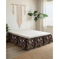 thumbnail image 2 of Watercolor Flowers Wrap Around Bed Skirts for King Bed 16" Drop, Bed Skirt with Adjustable Elastic Belt Dust Ruffle Bed Valance for Bedroom Hotel Luxury Farmhouse Floral Vintage Black Bed Frame Cover, 2 of 7