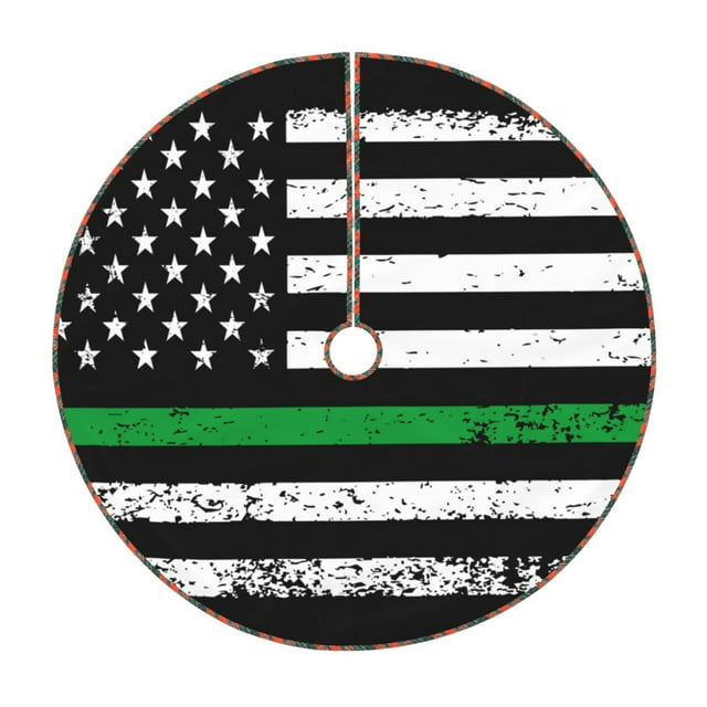 Fotbe American Flag Pattern Christmas Tree Skirt, Tree Skirts Plush Christmas Decorations, Christmas Tree Skirts Xmas Decorations Holiday Party Decor-30"