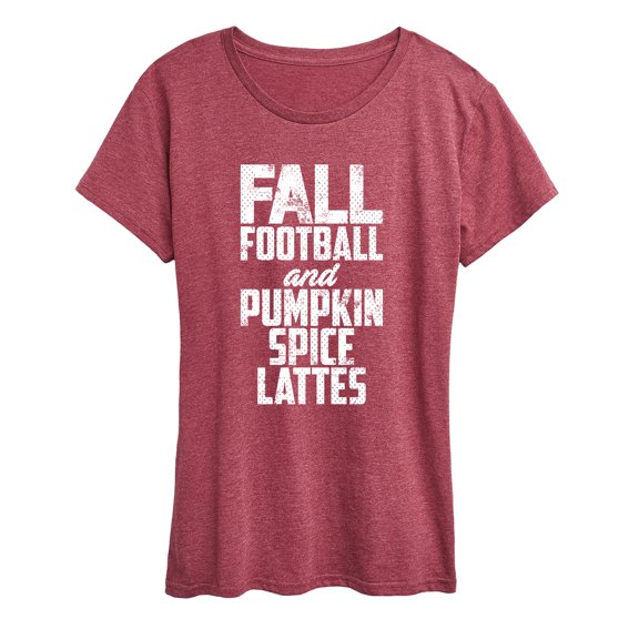 Instant Message - Fall Football Pumpkin Spice Lattes Short Sleeve Graphic T-Shirt