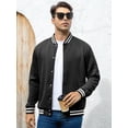 thumbnail image 4 of Colsmile Mens Varsity Jacket Lightweight Outerwear Jacket Causal Waffle Letterman Bomber Jackets Baseball Coat, 4 of 7