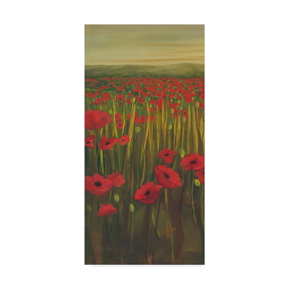 Trademark Fine Art 'Red Poppies in Field I' Canvas Art by Julie Joy