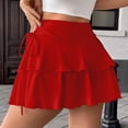 thumbnail image 5 of Tqcoqu Skirts for Women Casual Micro Pleated Skirt Layered Ruffle Short Skirts,Red,Women's S-XL, 5 of 9