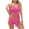 thumbnail image 2 of Nrmvnmi Crochet Cover Ups for Swimwear Women Sexy Hollow Out Swimsuit Coverup Sleeveless Tassel Beach Bikini Dress Mothers Day Gifts, 2 of 6