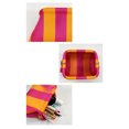 thumbnail image 5 of JWZZYD Striped Snap Shut Makeup Bag for Women, Snap Woven Clutch Cosmetic Pouch, Large Capacity Wide Open Knit Dumpling Bag for Travel & Everyday Organizer, 5 of 8