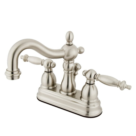 Kingston Brass KB1608TL 4 in. Centerset Bathroom Faucet, Brushed Nickel