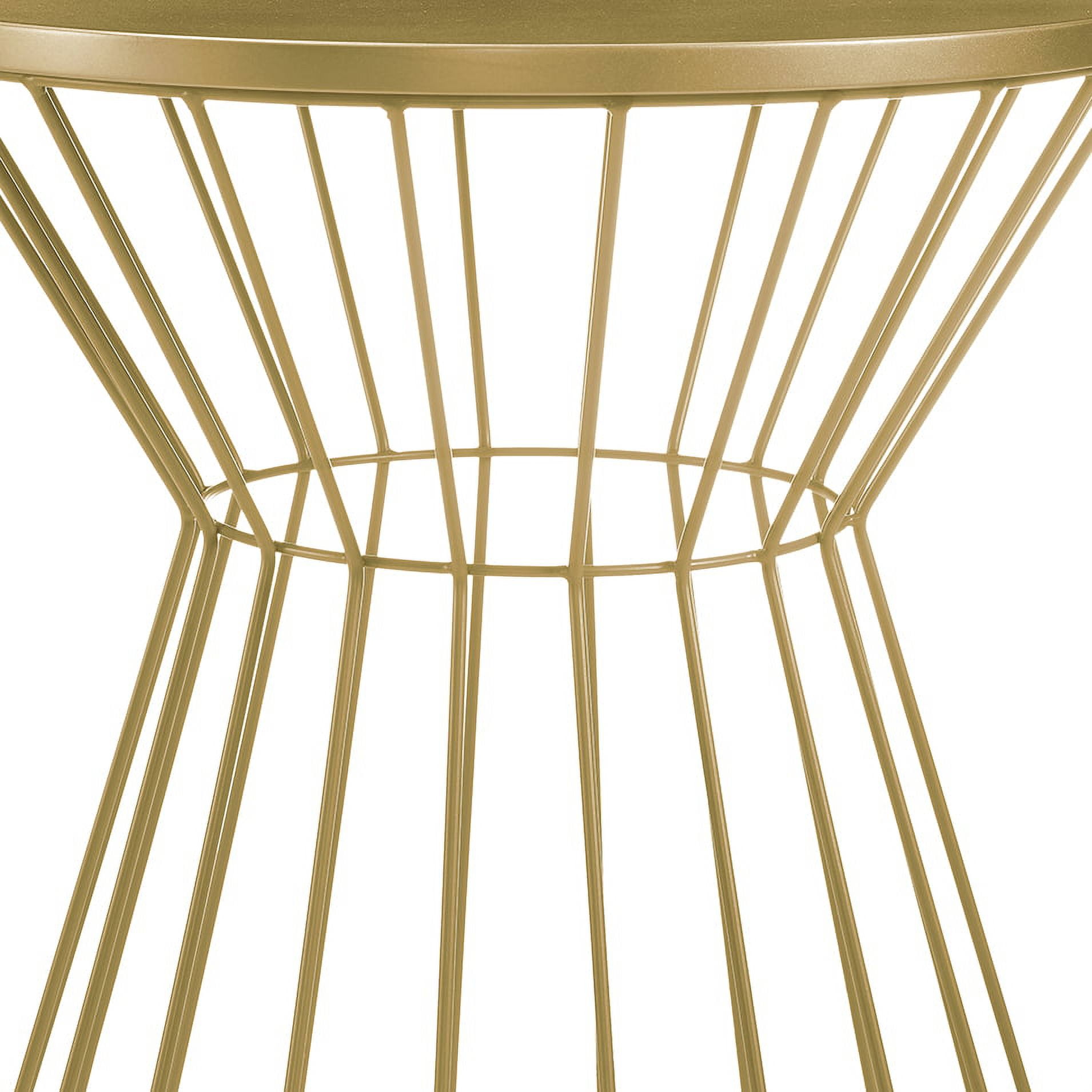 Elle Decor Lulu Modern Round Metal Accent End Table, Gold