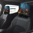 thumbnail image 2 of Kdxio Spooky Halloween Pattern Print 2 Piece Car Head Rest Covers Set Auto Front/Rear Seats Headrest Cover Universal Fit Most Cars,Sedan, SUV, 2 of 9