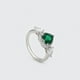 thumbnail image 4 of Anillo Compromiso Promesa Amor Esmeralda y Swarovski Oro Lam blanco 8, 4 of 7