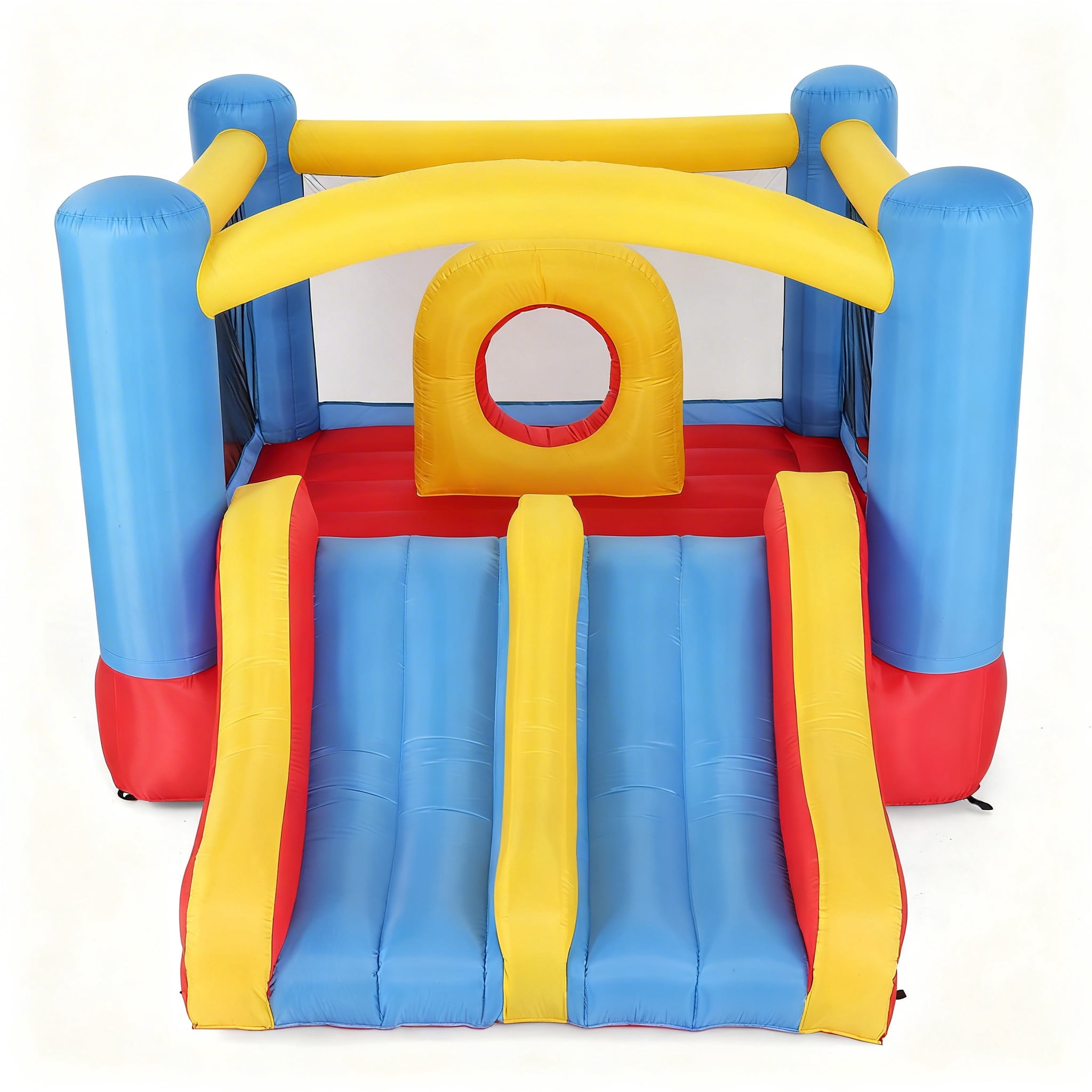 Sailvan Inflatable Bounce House, Indoor/Outdoor Bouncy House with Inflatable Obstacle Dual Tunnels, Large Slide Climbing Bounce Area Castle for Party