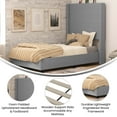 thumbnail image 6 of Flash Furniture Quinn Stitched Upholstered Platform Bed, Gray, Twin, 6 of 12