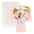 thumbnail image 1 of Ramo de Flores de Ganchillo Uxcell, Mezcla de 6 Rosas y 3 Margaritas Hechas a Mano con Bolsa de Regalo para Decoración del Hogar DIY [Rosa Gradiente], 1 of 6