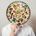 thumbnail image 6 of Yayeee Wall Clock Battery Operated 9.5" Silent Quartz Non-Ticking for Living Room Decor, Beige Retro Leaves, 6 of 8
