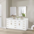 thumbnail image 3 of Gavino 84" Wood Vanity in White with Composite Stone Top with Mirror, 3 of 12