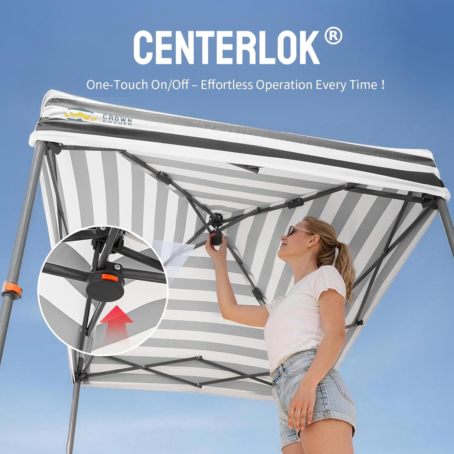 CROWN SHADES 4x4 Pop Up Changing Tent Patented One Push Setup Portable Changing Room Privacy Canopy for Camping Gray/White